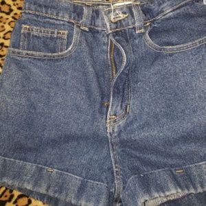 American Apparel High-waisted jean shorts